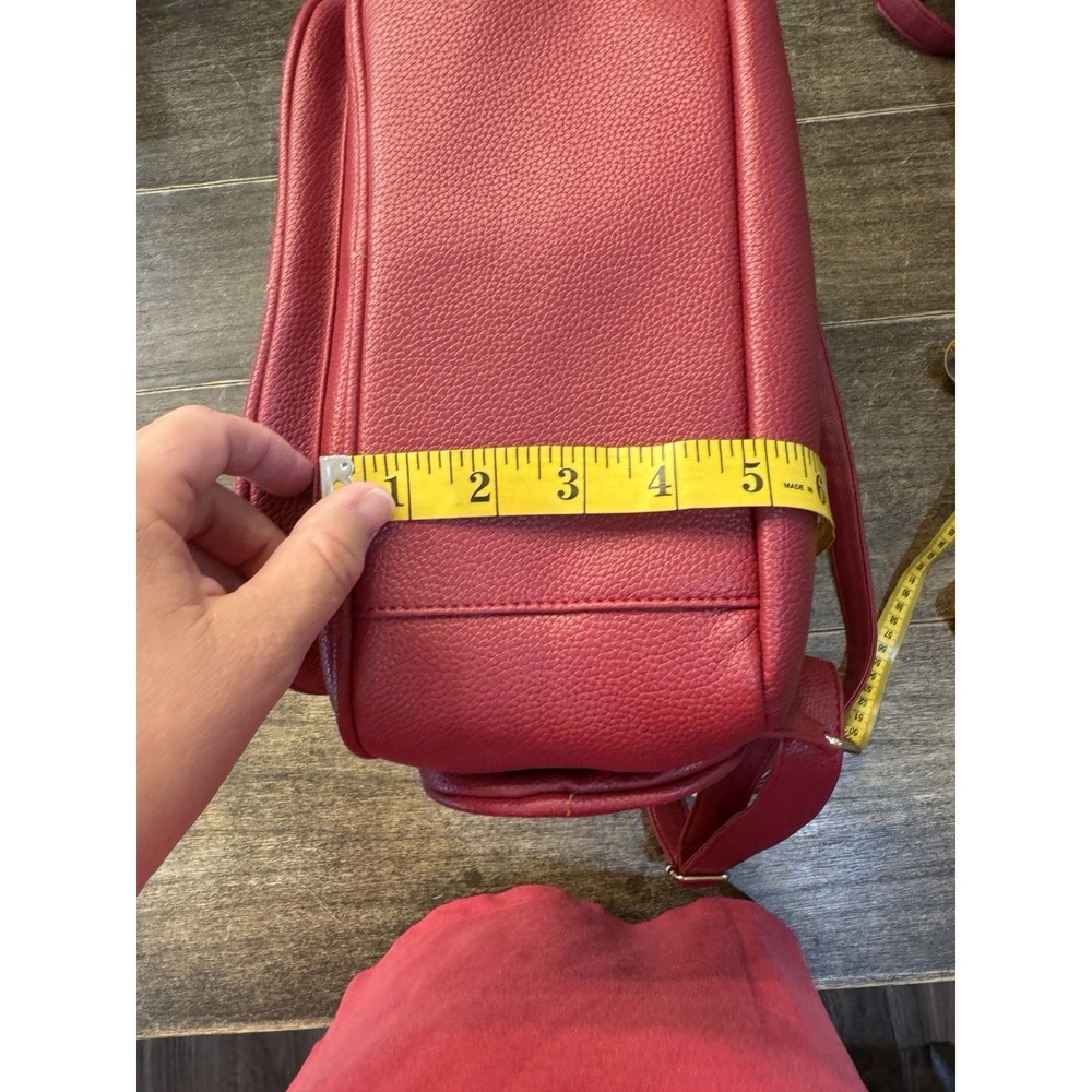 Red Quilted Mommy And Me Backpack Nesting 3 Pieces Vegan‎ Leather PETA Approved - Picture 16 of 16